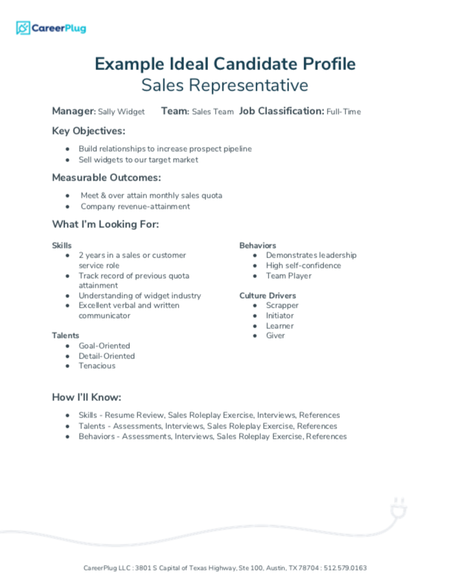 candidate profile example