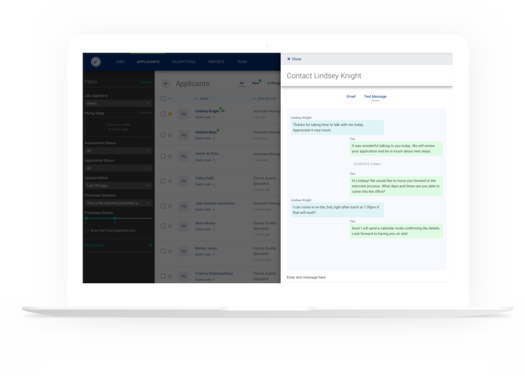 text recruiting