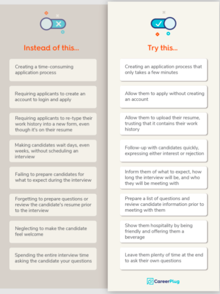 candidate experience do's and don'ts