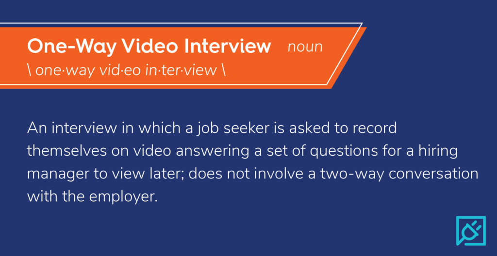 what is a one way video interview
