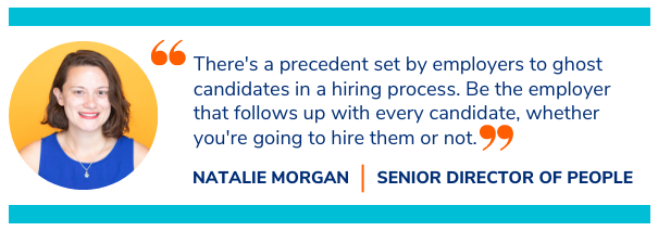Natalie Morgan quote on interview ghosting