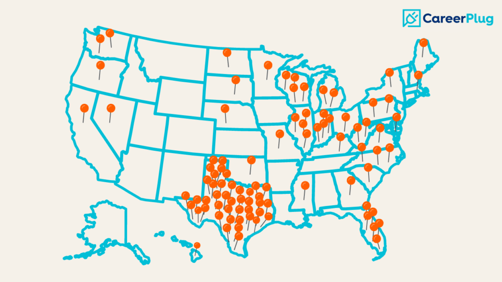 CareerPlug Remote Employee Map