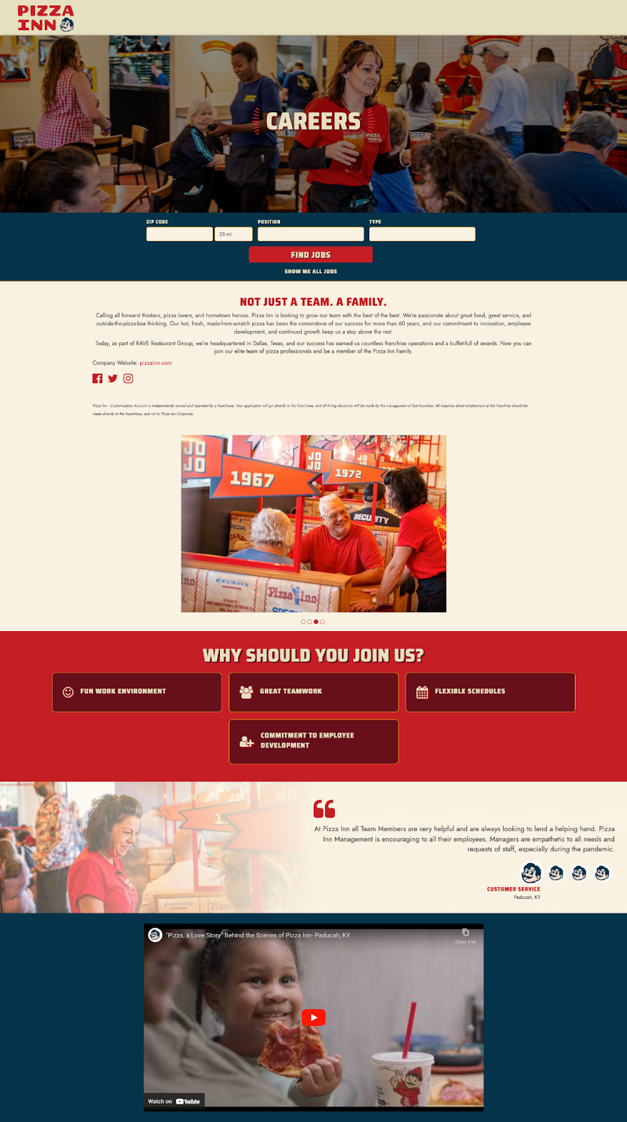 Pizza Inn careers page