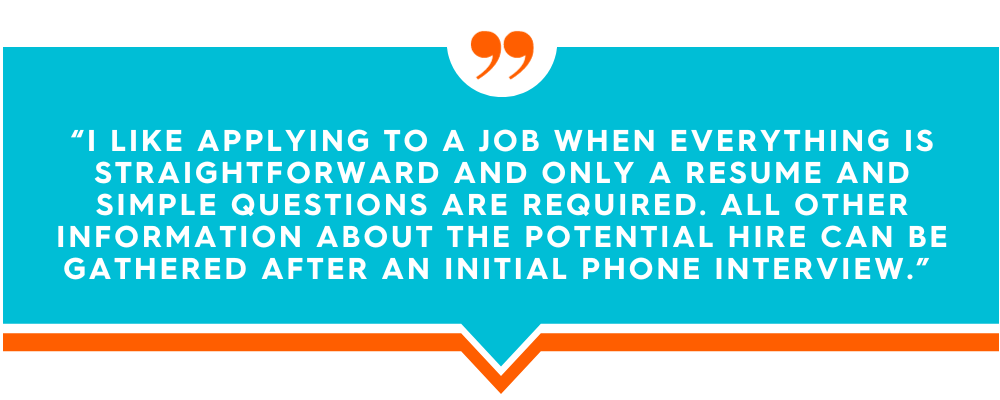 job seeker quote on the application process