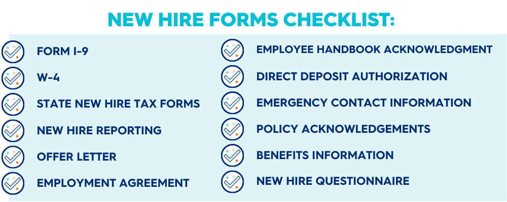 new hire forms checklist 