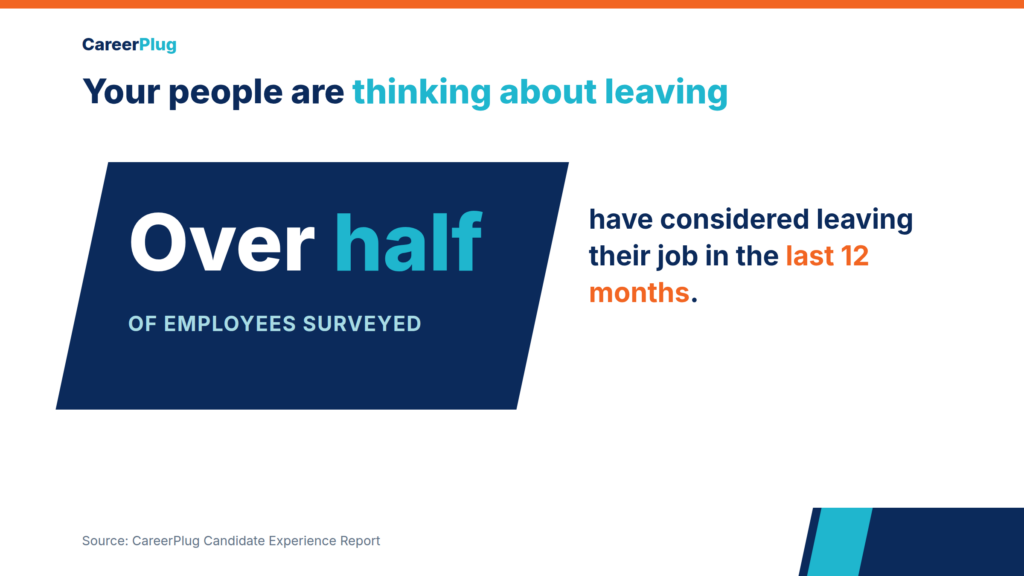 Over half of employees surveyed have considered leaving their job in the last 12 months
